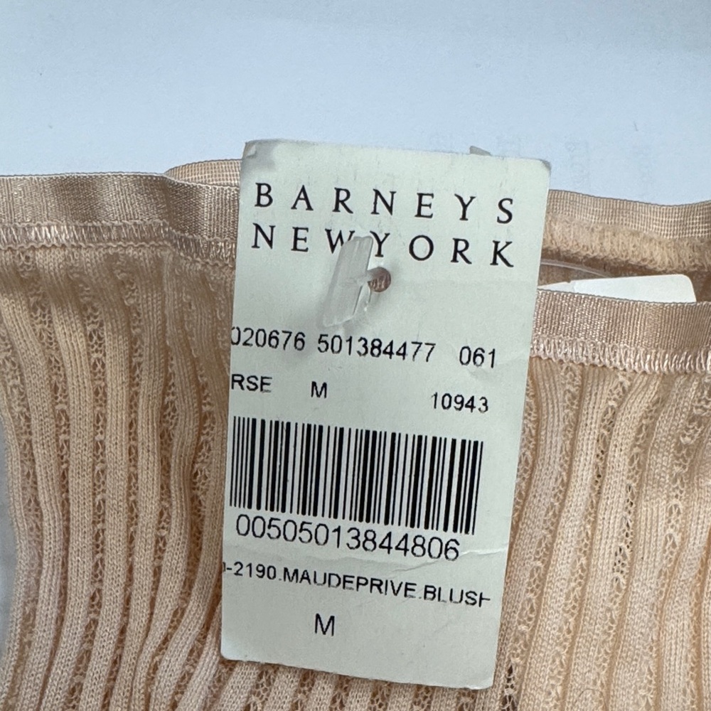 Zimmerli Blush Ribbed High-Waist Briefs with White Lace Trim - Picture 2 of 4